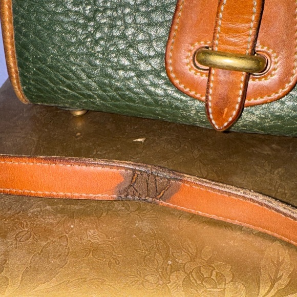 Dooney & Bourke Forest Green Pebbled Leather Crossbody with Tan Trim - Picture 14 of 15
